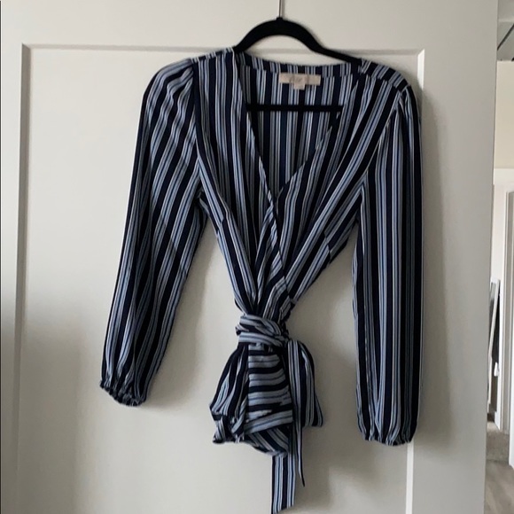 LOFT Tops - Long sleeved stripped blouse